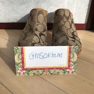 Vintage brown coach clogs